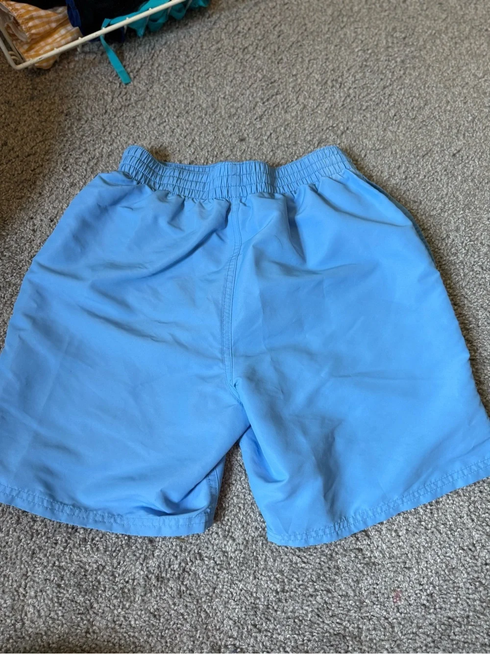 NIKE Checkmark Logo Light Blue Athletic Shorts Size Medium Swim Trunks